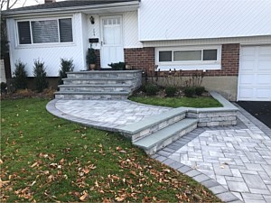 cambridge limestone quarry ledgestone onyx border steps with rockface bluestone edge step tread split level step design with planter old english wall